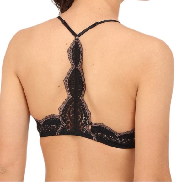 Free People black Slow Dance underwire bra‎ 32C new - Picture 1 of 5